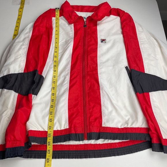Vintage 80’s Fila Unisex Retro Red and White Color Block Tracksuit Set US40 - Picture 13 of 16